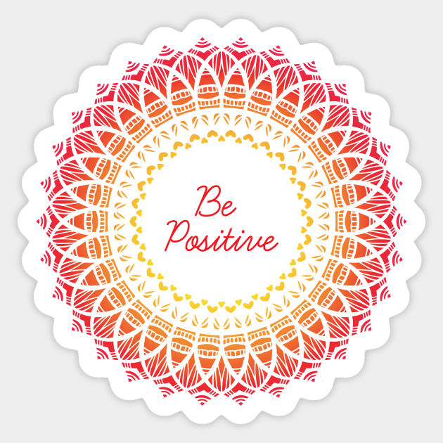 Be Positive Meditation Captions Mandala Illustration
